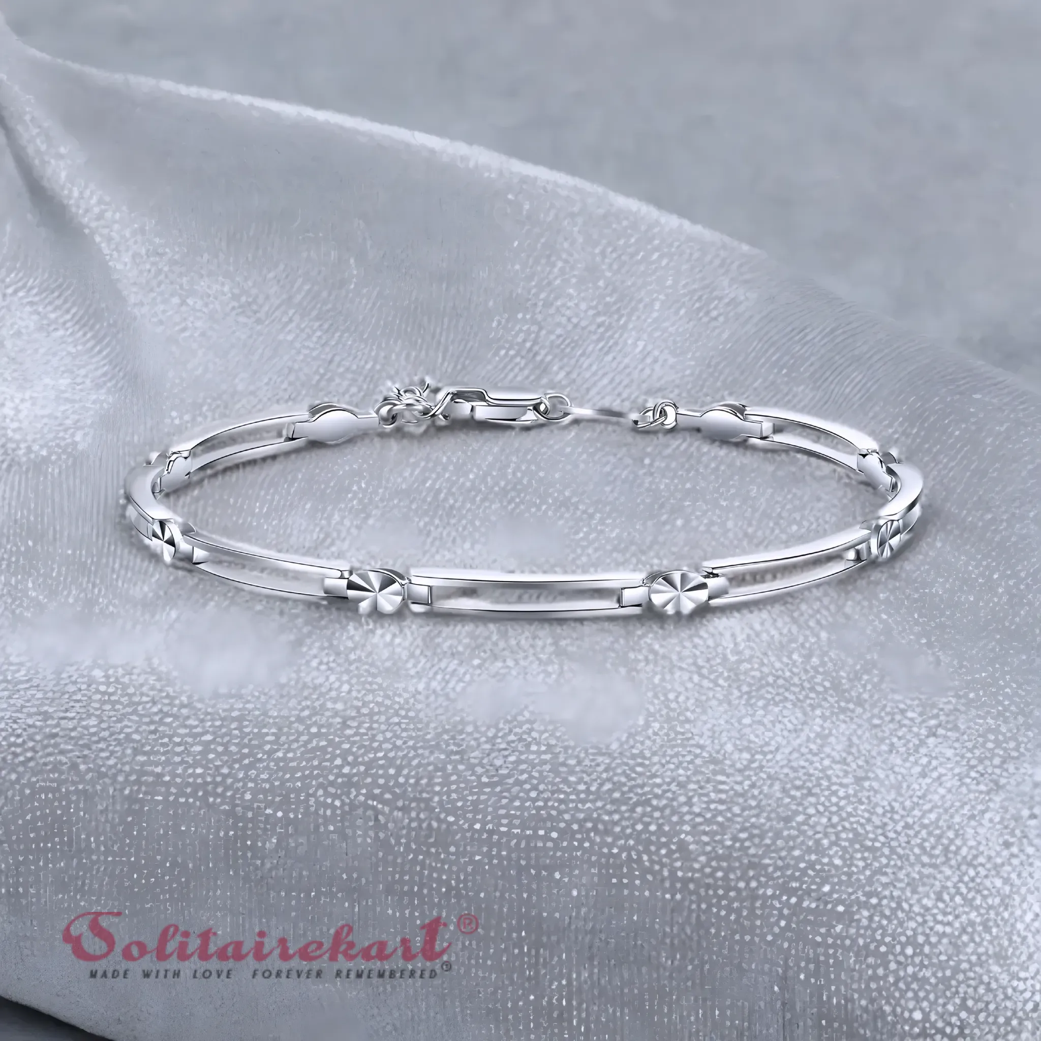 Solitairekart Platinum Modern Minimalist Design Bracelets 6.812gm Weight For Woman.